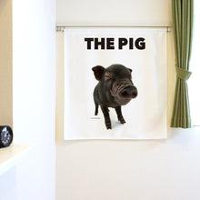 画像をギャラリービューアに読み込む, のれん THE PIG ブタ(黒2 90cm丈)