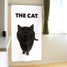 画像をギャラリービューアに読み込む, のれん THE CAT ブリティッシュ・ショートヘア(ブラック 150cm丈)
