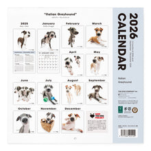 画像をギャラリービューアに読み込む, THE DOG 2026年カレンダー 大判サイズ（イタリアン・グレイハウンド）
